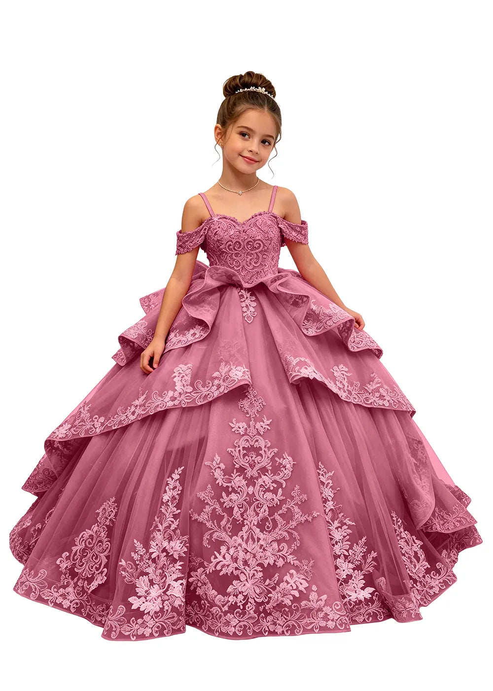 Spitzenkleid mit schulterfreiem Design