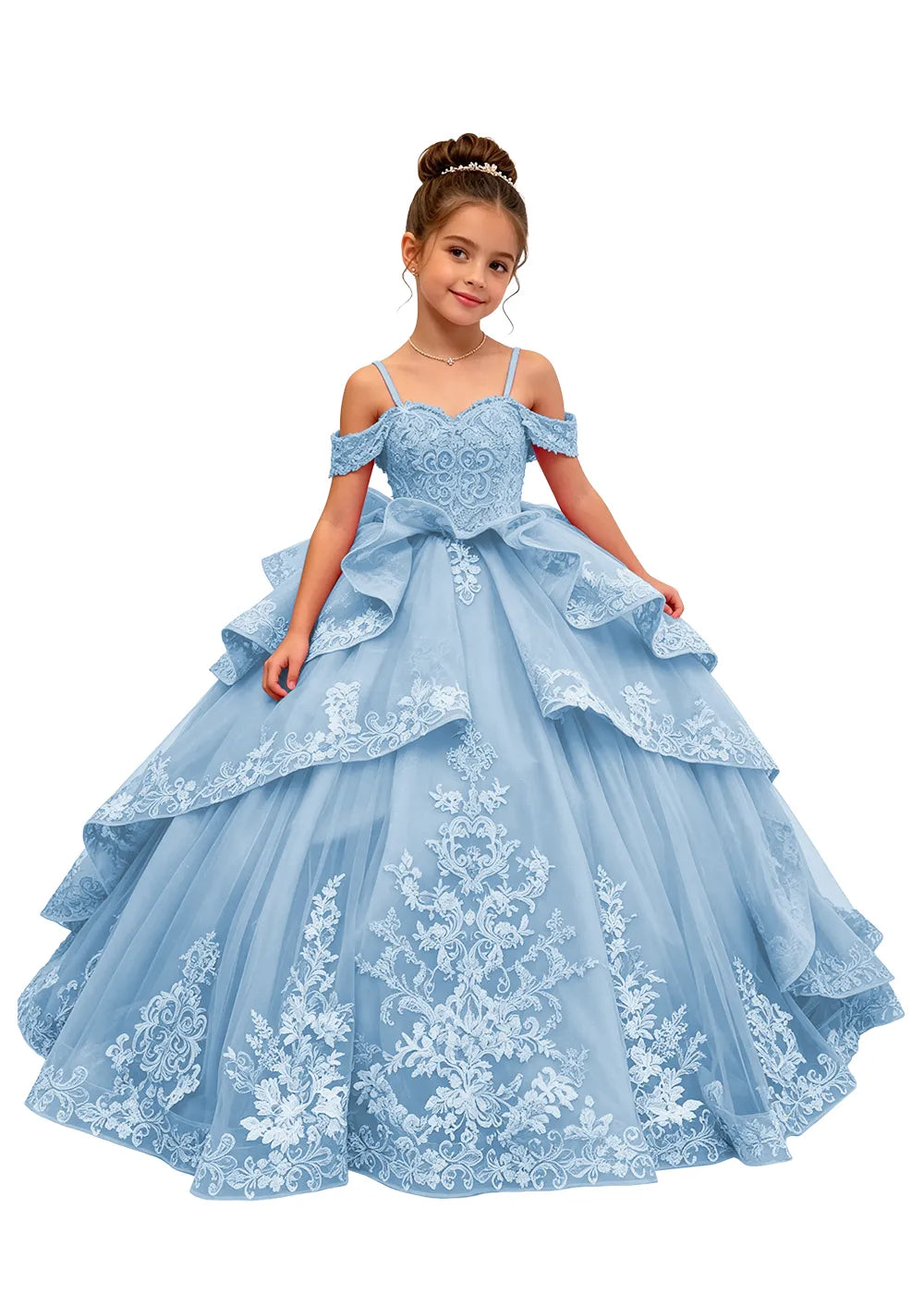 Spitzenkleid mit schulterfreiem Design