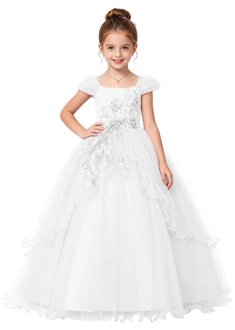 Puff Sleeve Girls Princess Dress