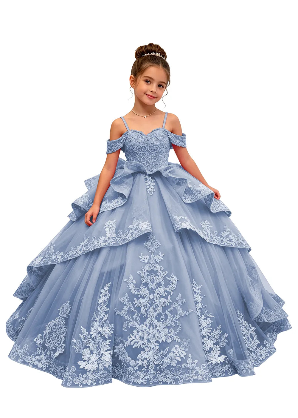 Spitzenkleid mit schulterfreiem Design