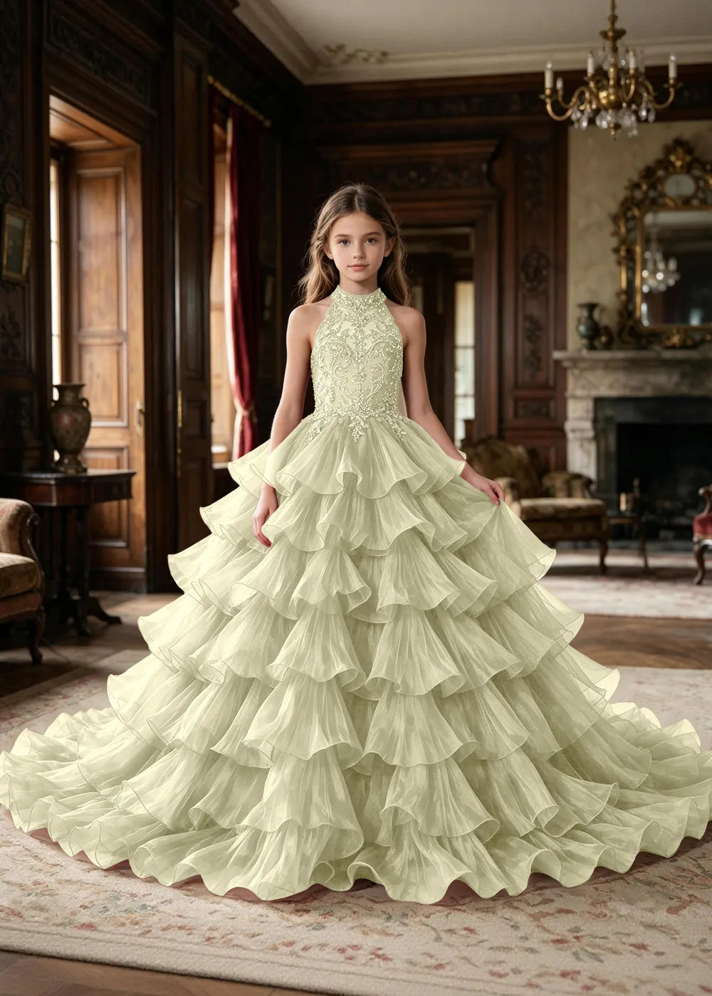 Embellished Corset-Back Princess Formal Gown