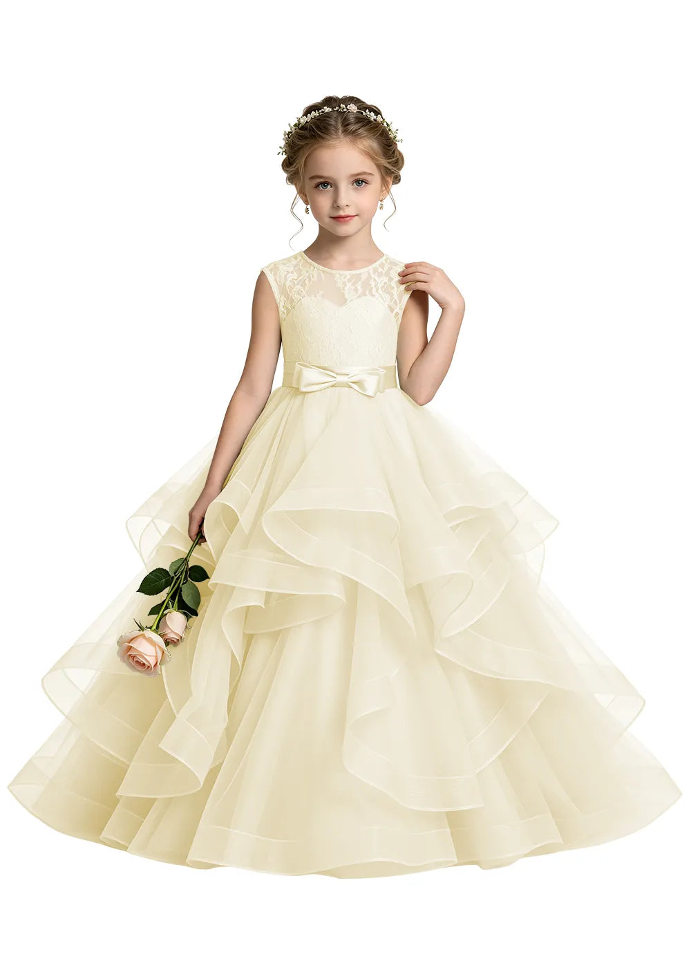Keyhole Back Lace Bodice Special Occasion Dress