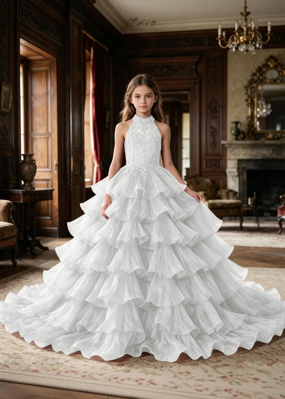 Embellished Corset-Back Princess Formal Gown