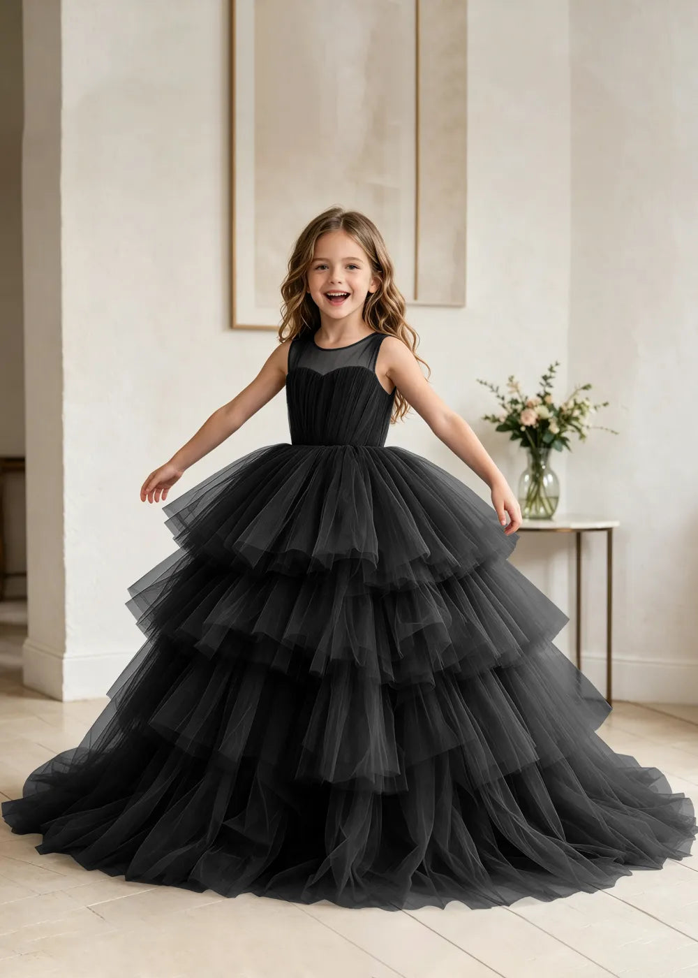 Classic Princess Ball Gown Dress with Full Tulle Skirt
