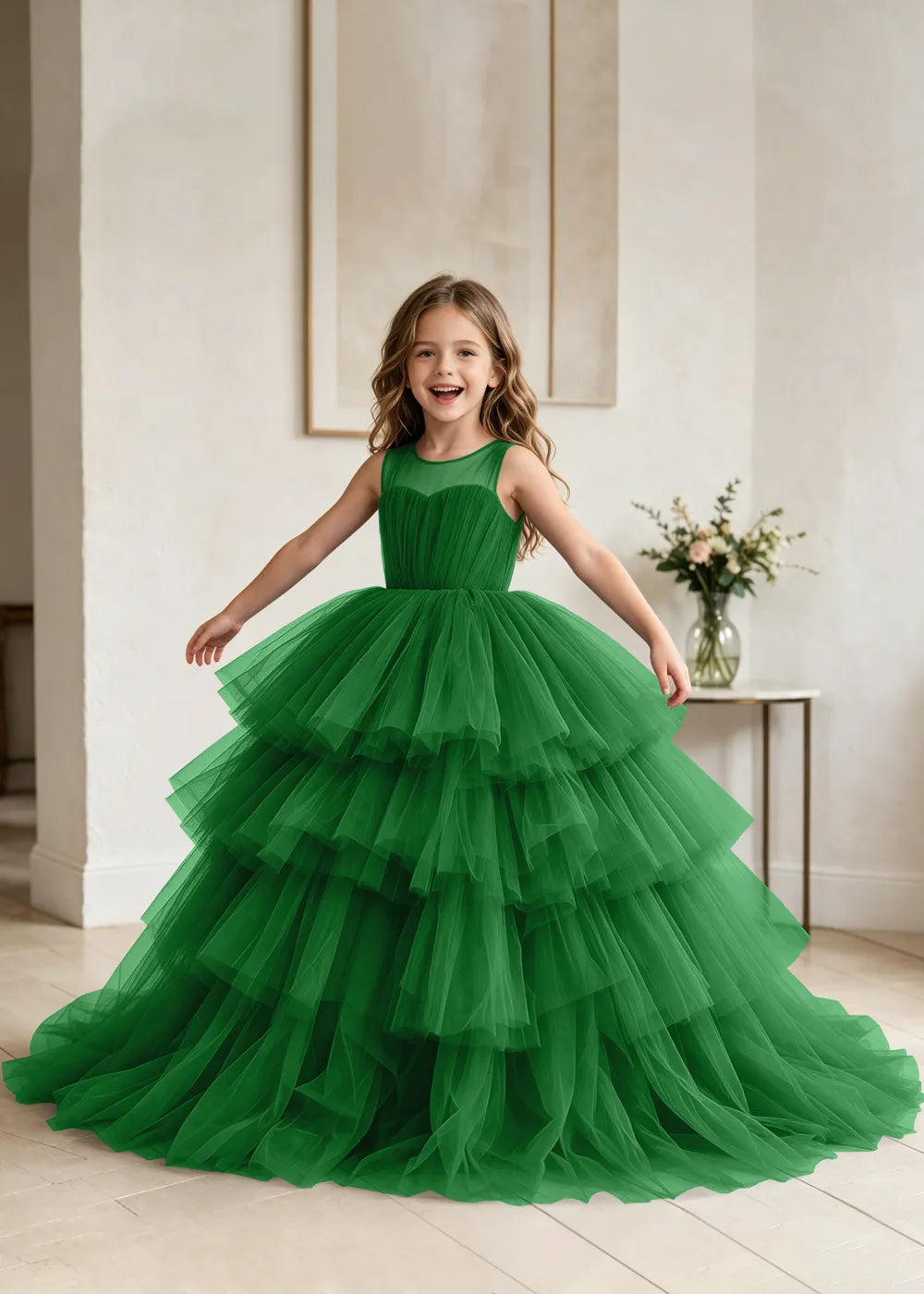 Classic Princess Ball Gown Dress with Full Tulle Skirt