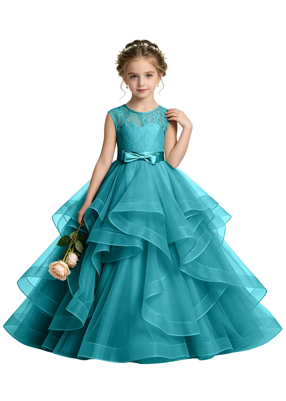 Keyhole Back Lace Bodice Special Occasion Dress