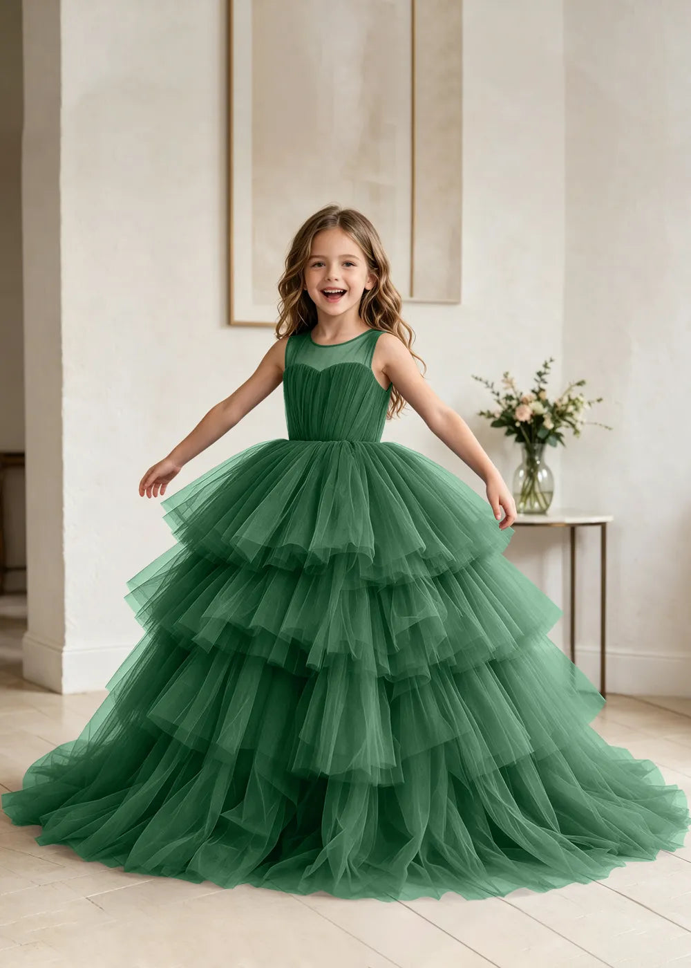 Classic Princess Ball Gown Dress with Full Tulle Skirt