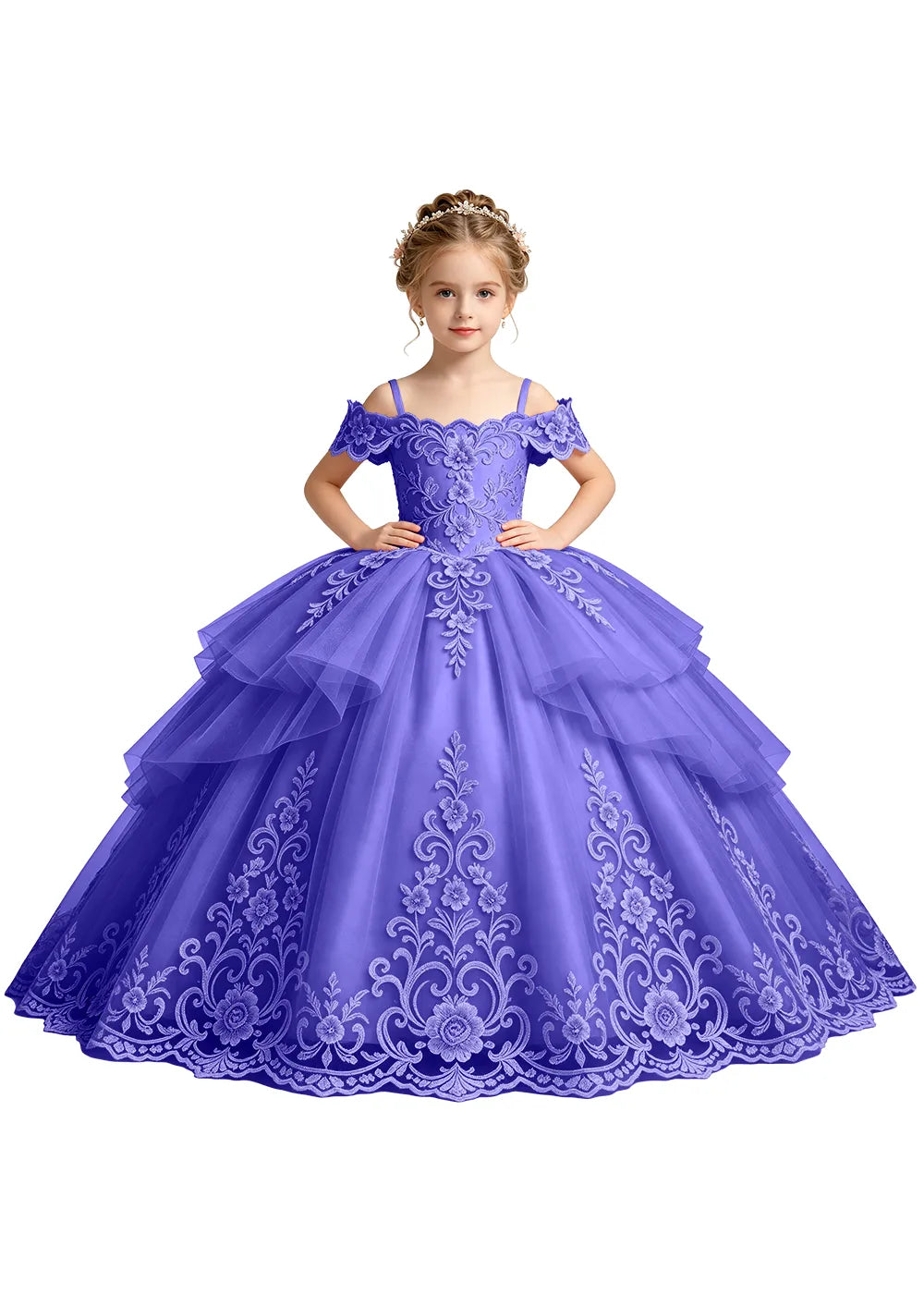 Spitzenkleid mit schulterfreiem Design