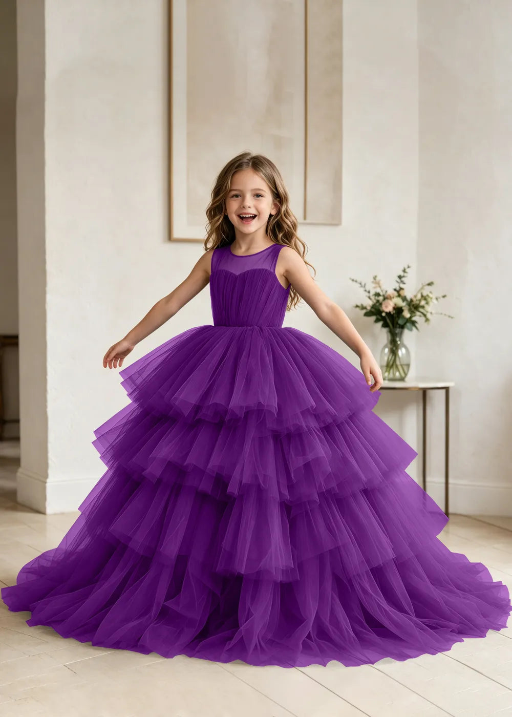 Classic Princess Ball Gown Dress with Full Tulle Skirt