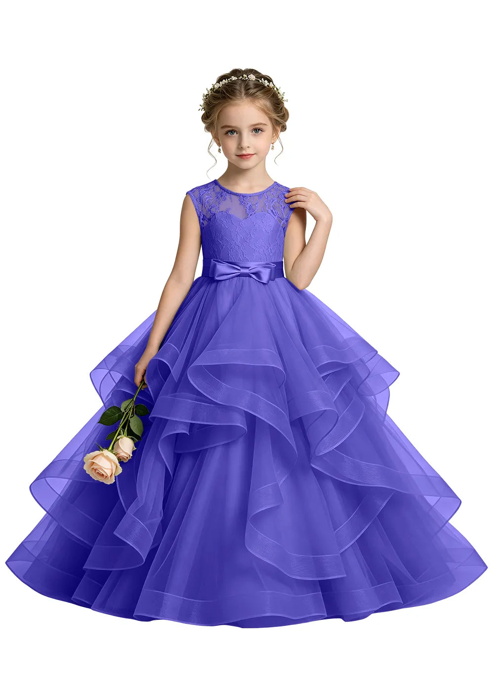 Keyhole Back Lace Bodice Special Occasion Dress