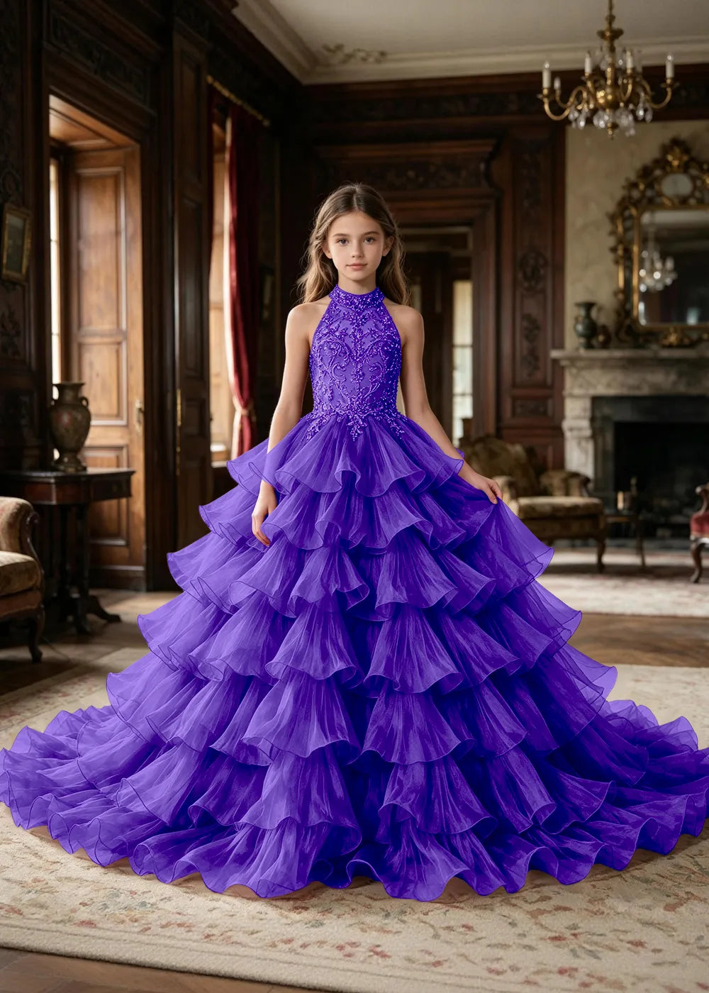 Embellished Corset-Back Princess Formal Gown