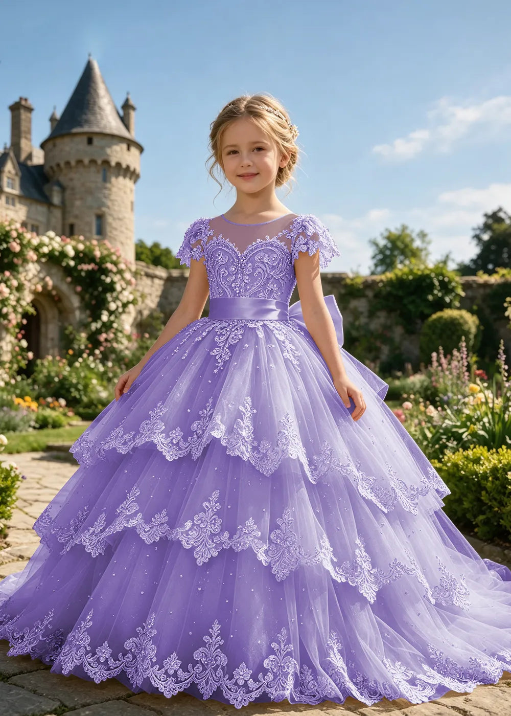 Spitzenkleid mit schulterfreiem Design