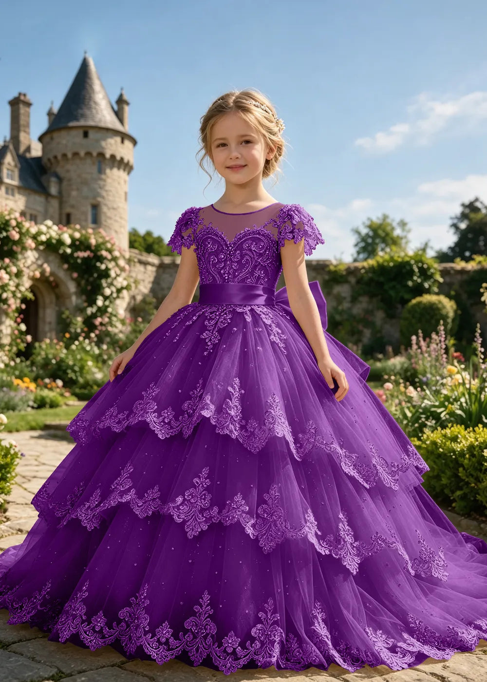 Spitzenkleid mit schulterfreiem Design