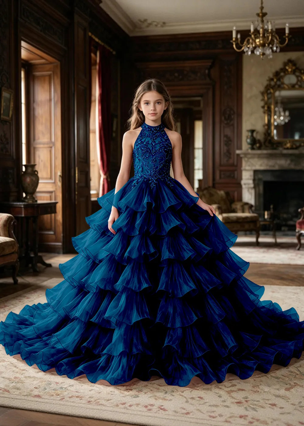 Embellished Corset-Back Princess Formal Gown