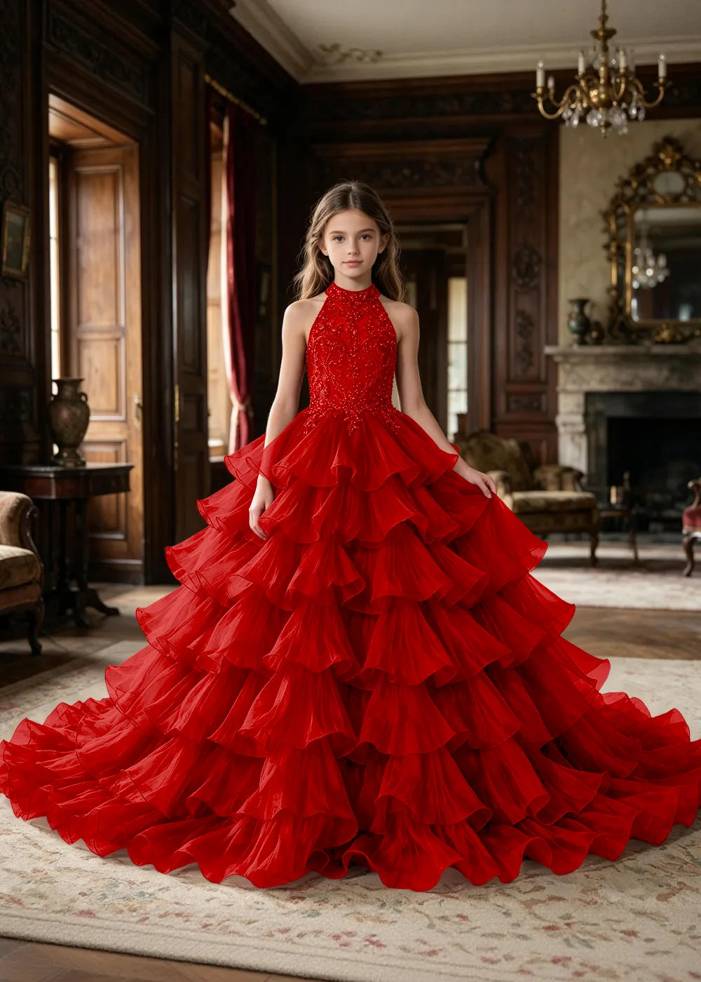 Embellished Corset-Back Princess Formal Gown