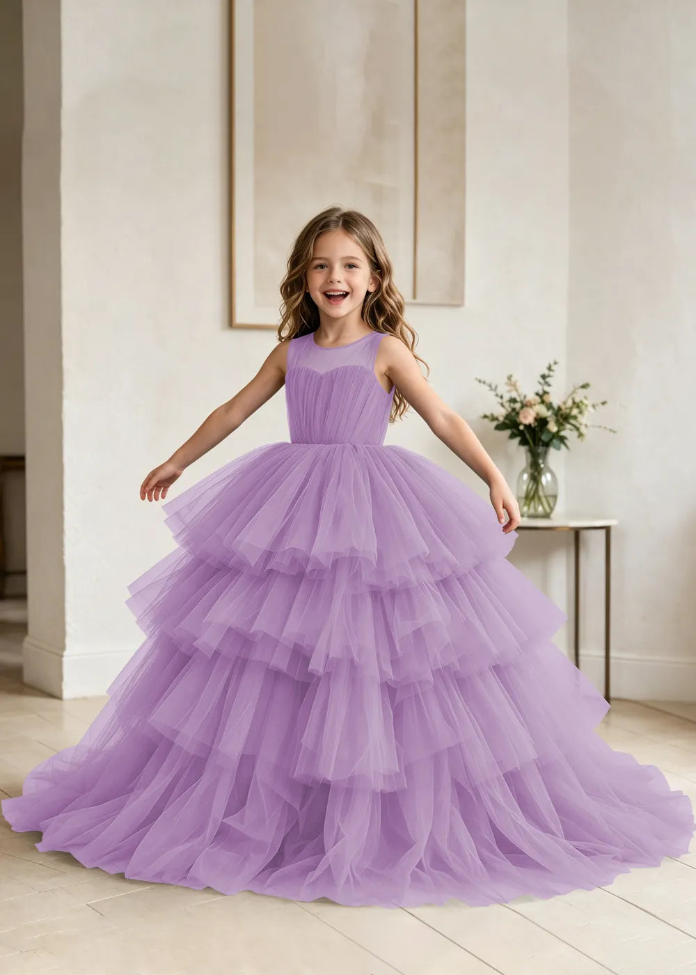 Classic Princess Ball Gown Dress with Full Tulle Skirt