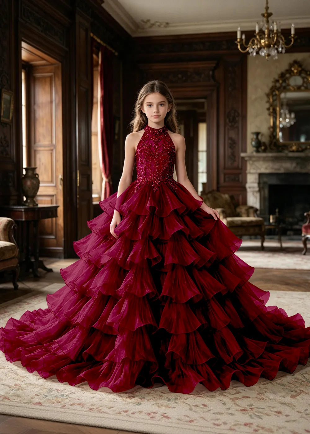 Embellished Corset-Back Princess Formal Gown
