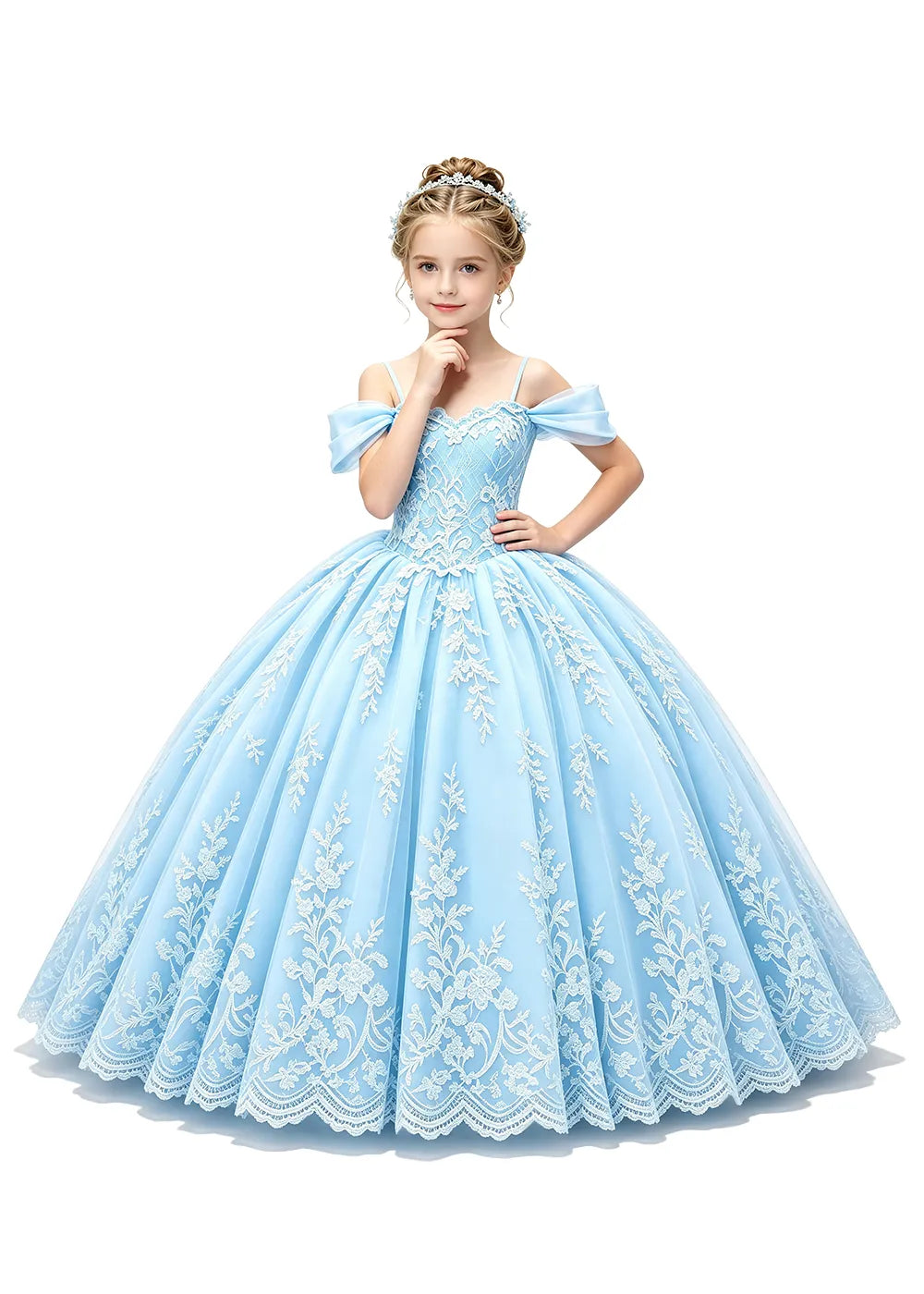 Fairytale Lace Princess Ball Gown for Girls