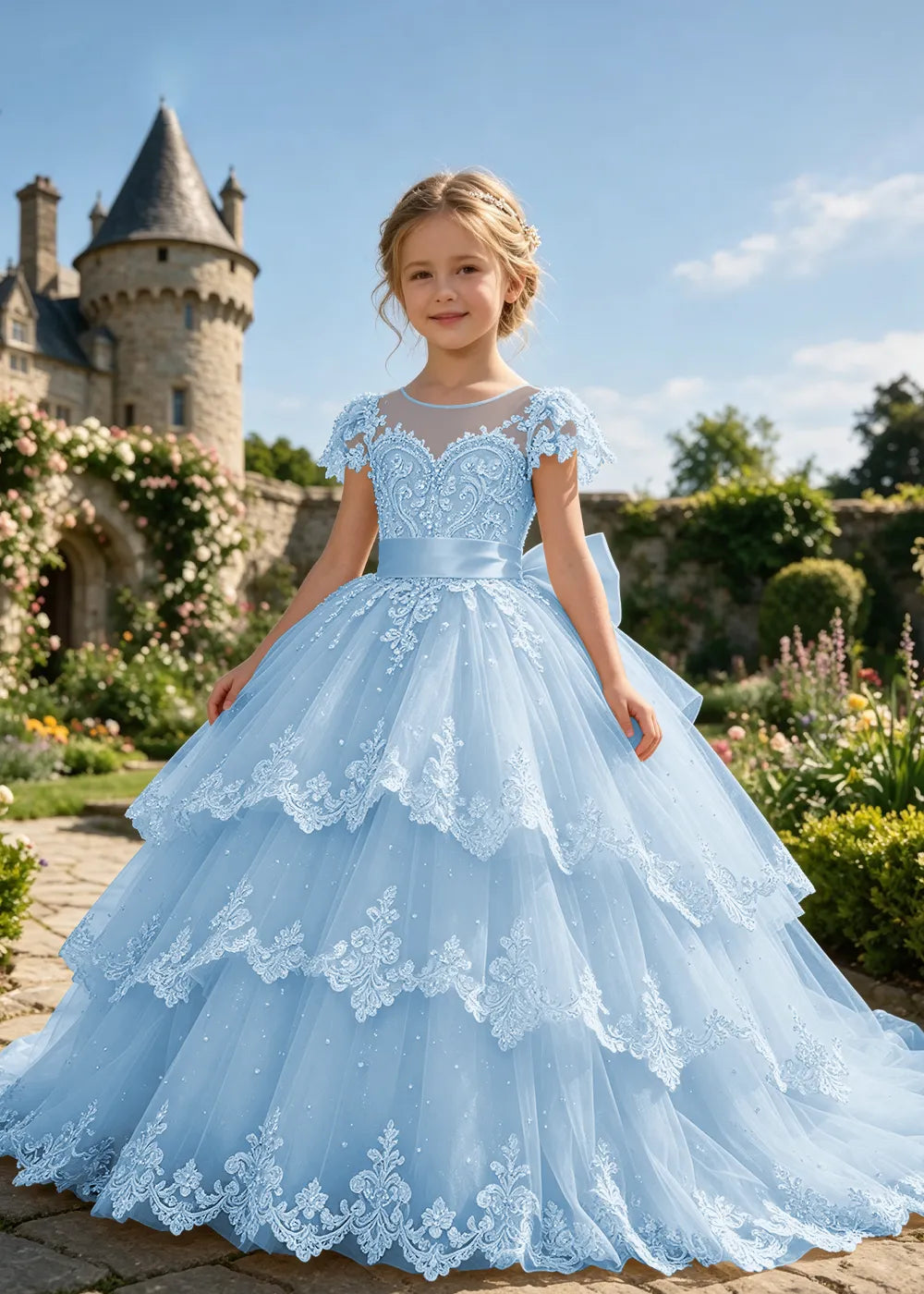 Spitzenkleid mit schulterfreiem Design
