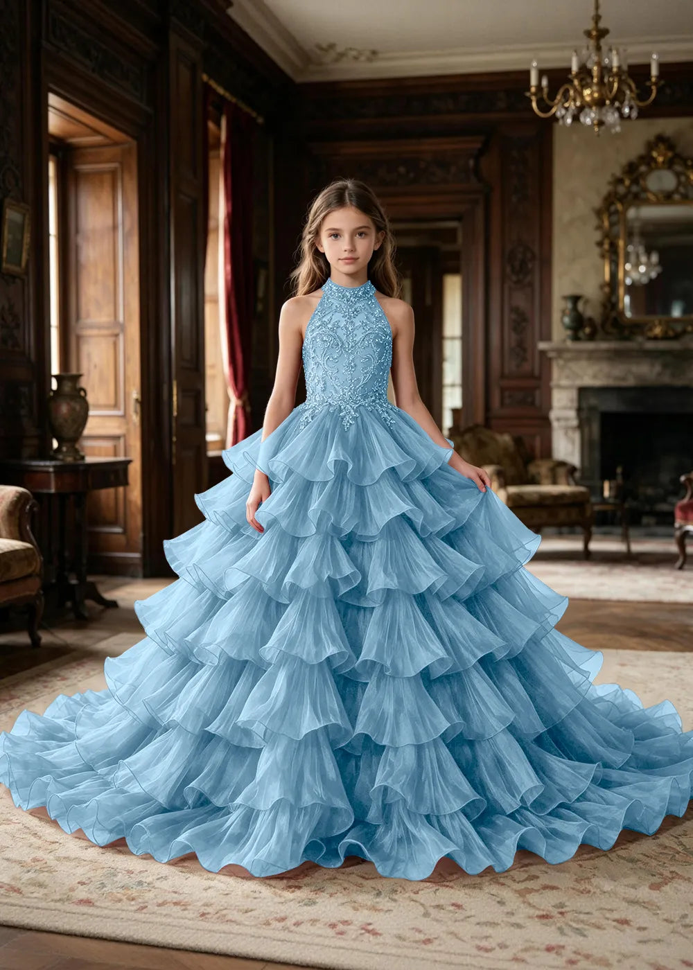 Embellished Corset-Back Princess Formal Gown