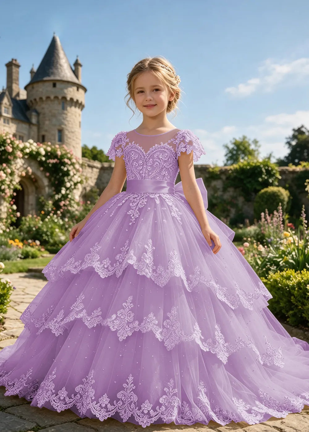 Spitzenkleid mit schulterfreiem Design