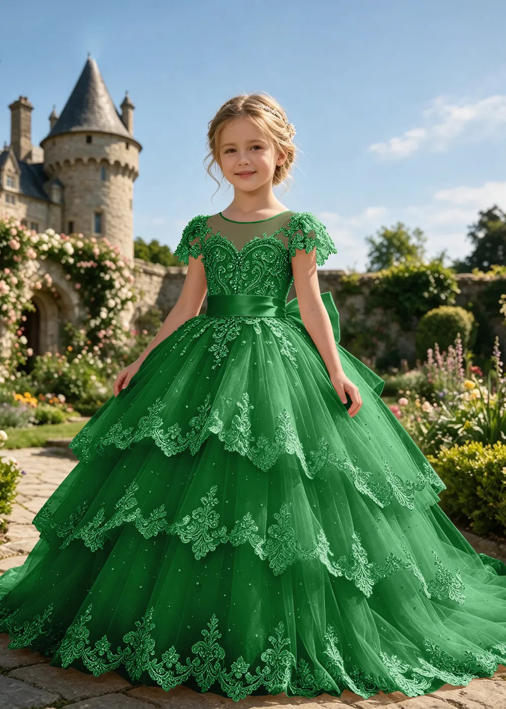 Spitzenkleid mit schulterfreiem Design