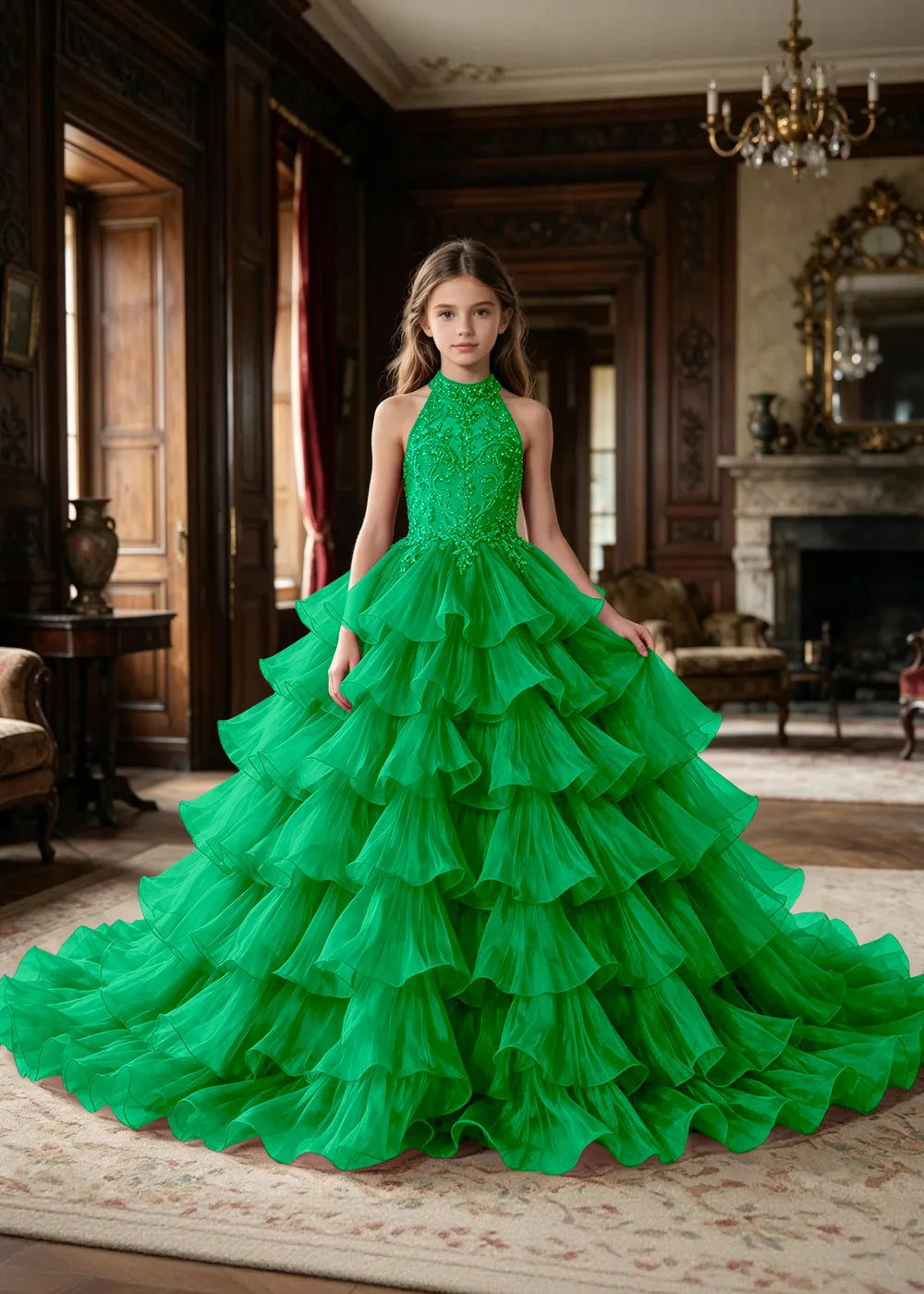 Embellished Corset-Back Princess Formal Gown
