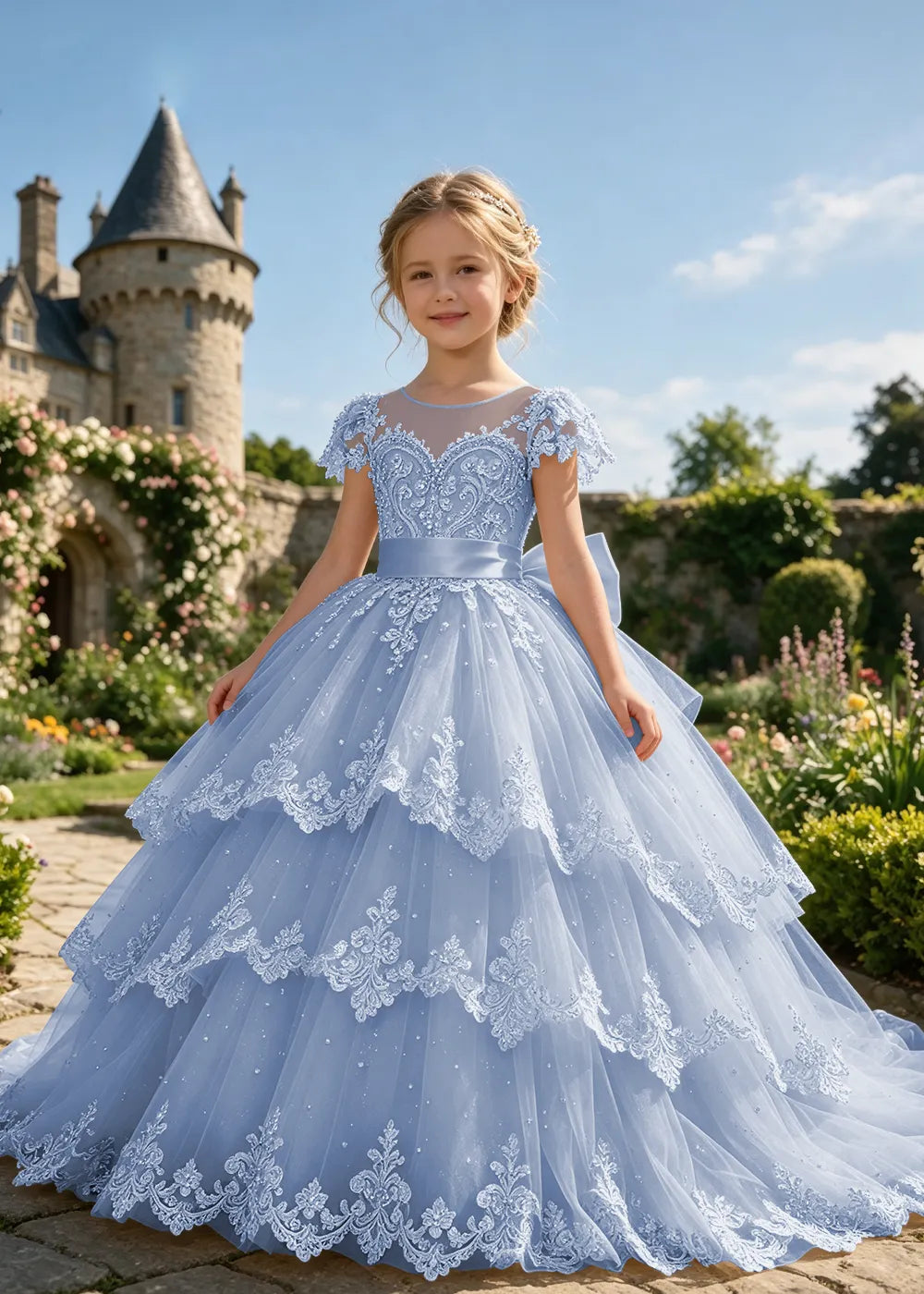 Spitzenkleid mit schulterfreiem Design