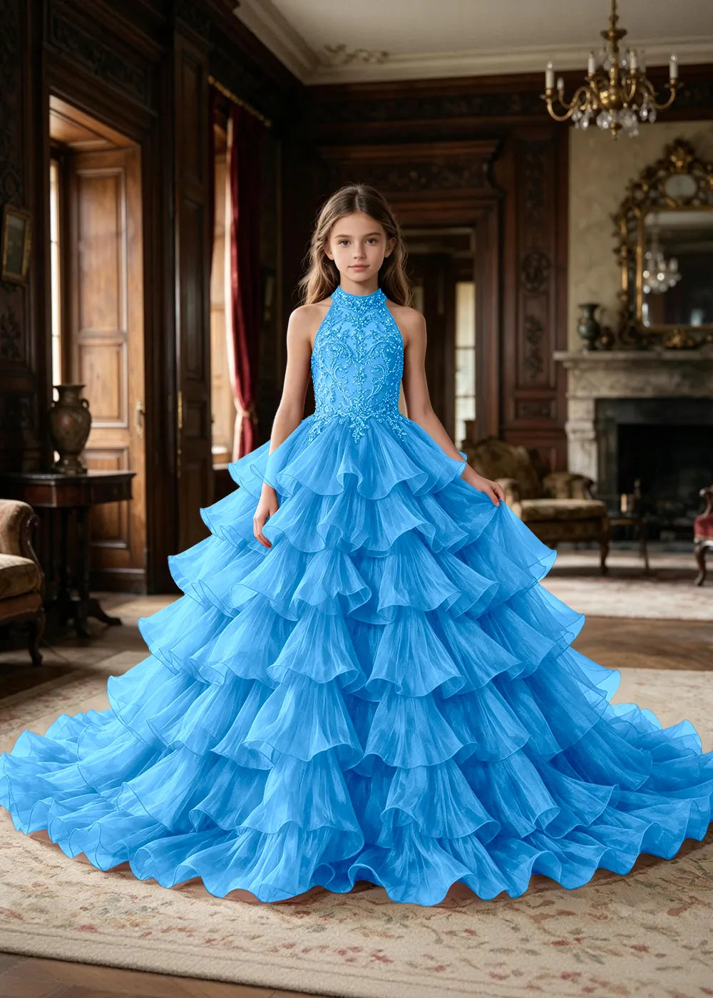 Embellished Corset-Back Princess Formal Gown