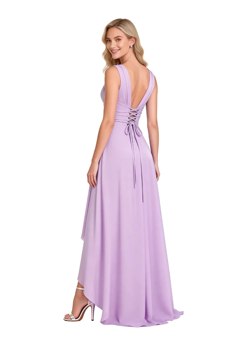 Garden Party High Low Chiffon Wedding Guest Dress