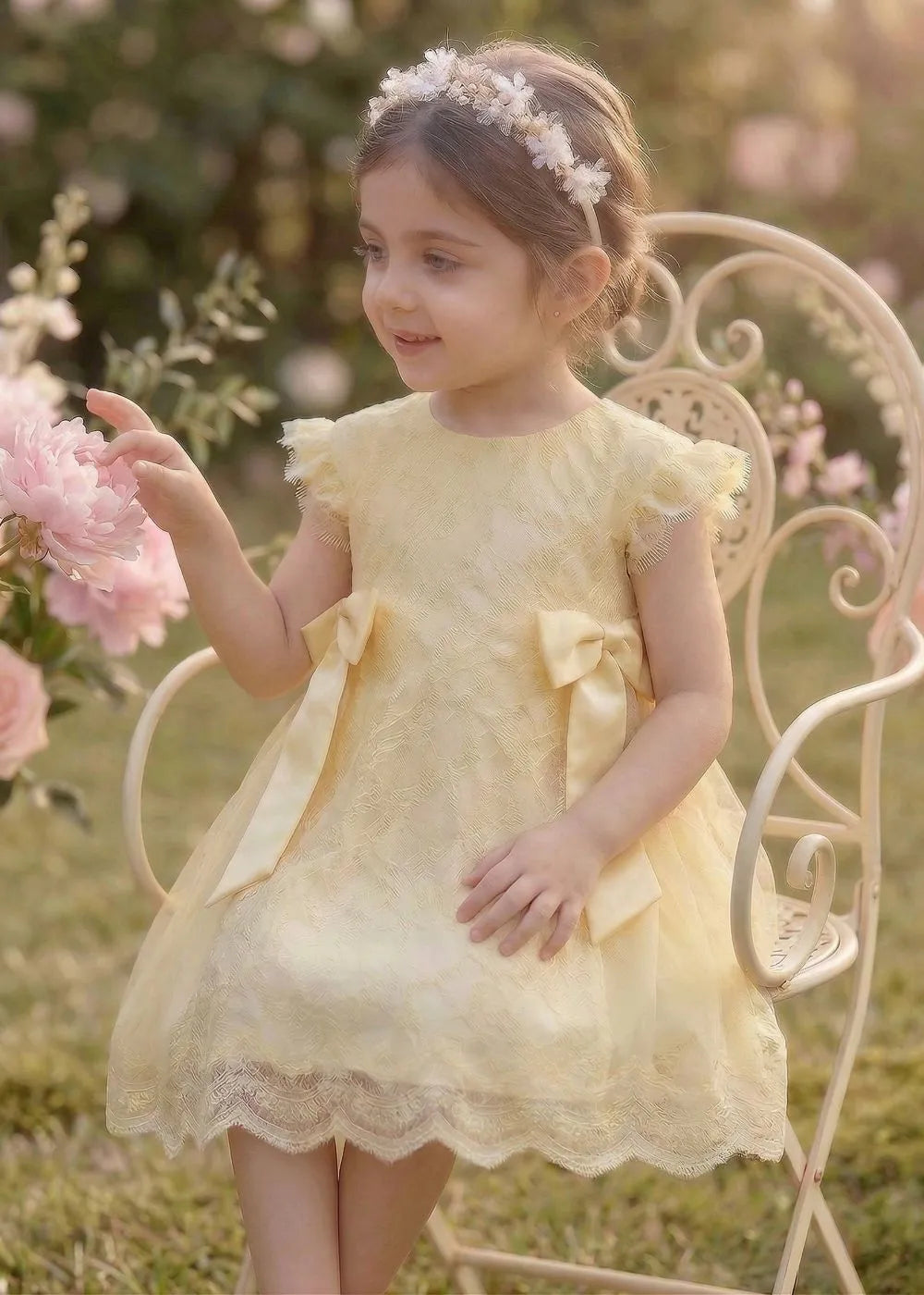 Vestido de princesa sin mangas de encaje