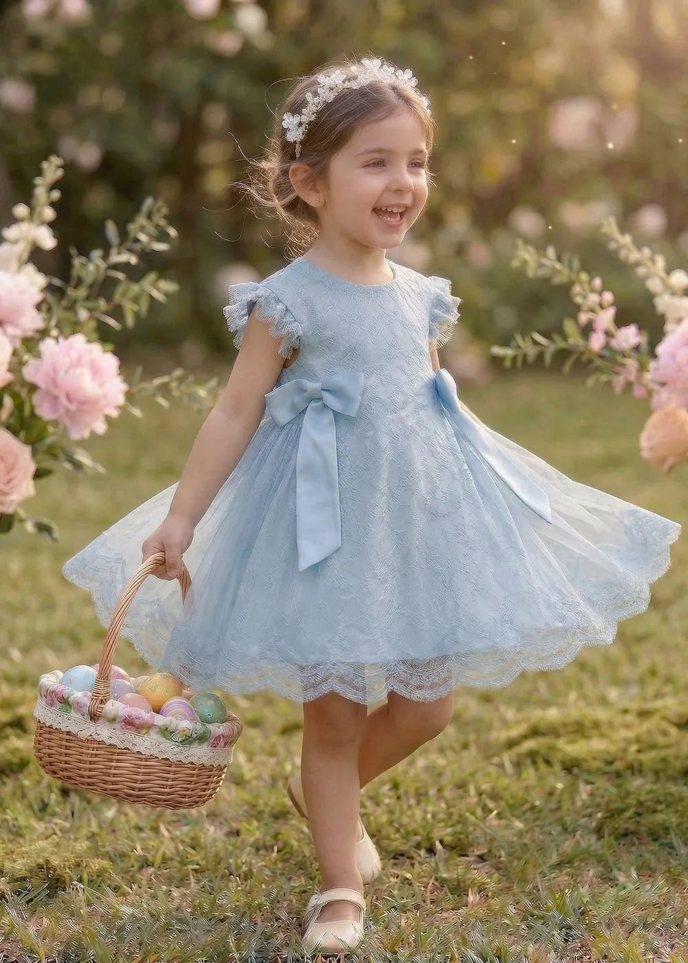 Vestido de princesa sin mangas de encaje