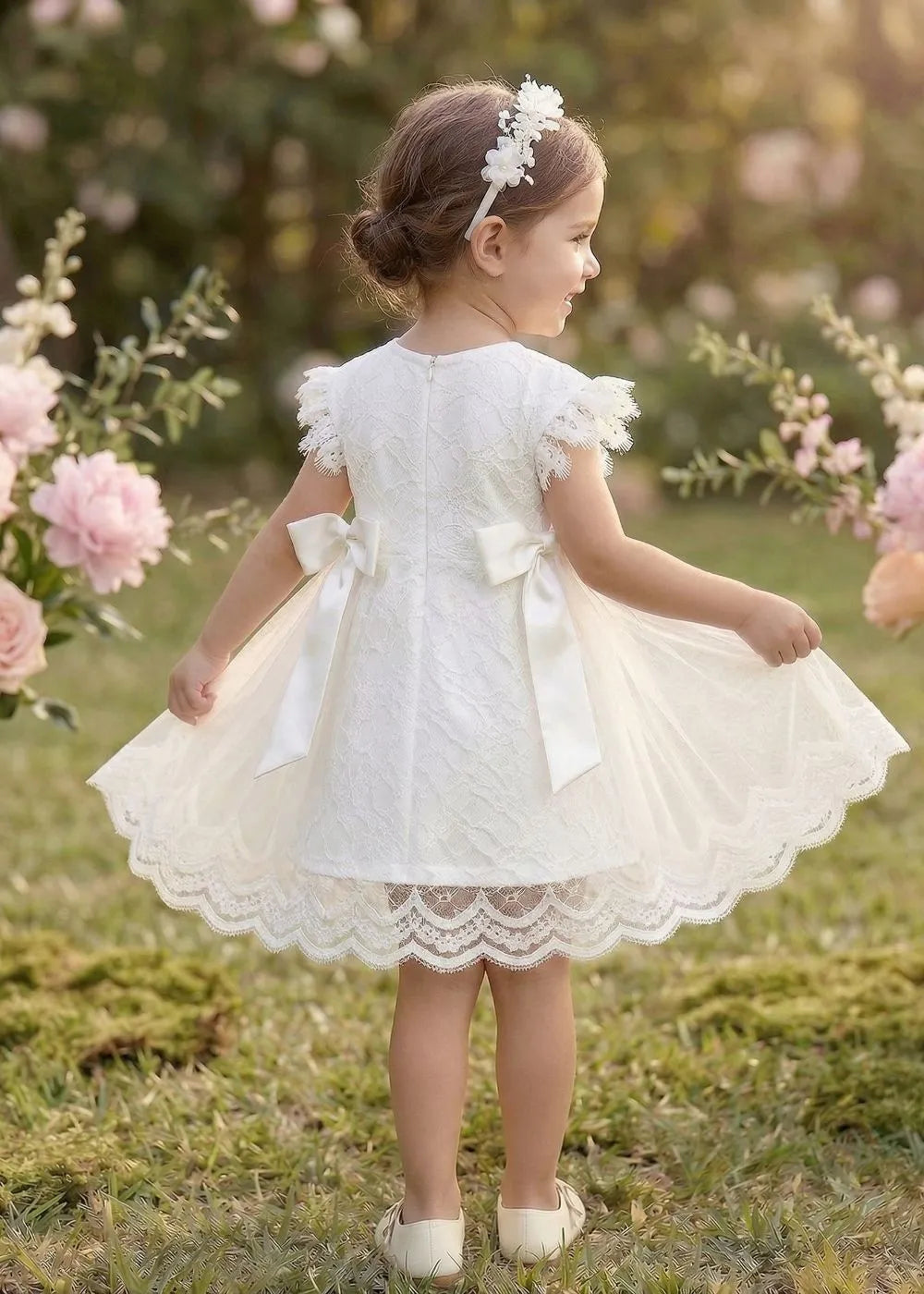 Vestido de princesa sin mangas de encaje
