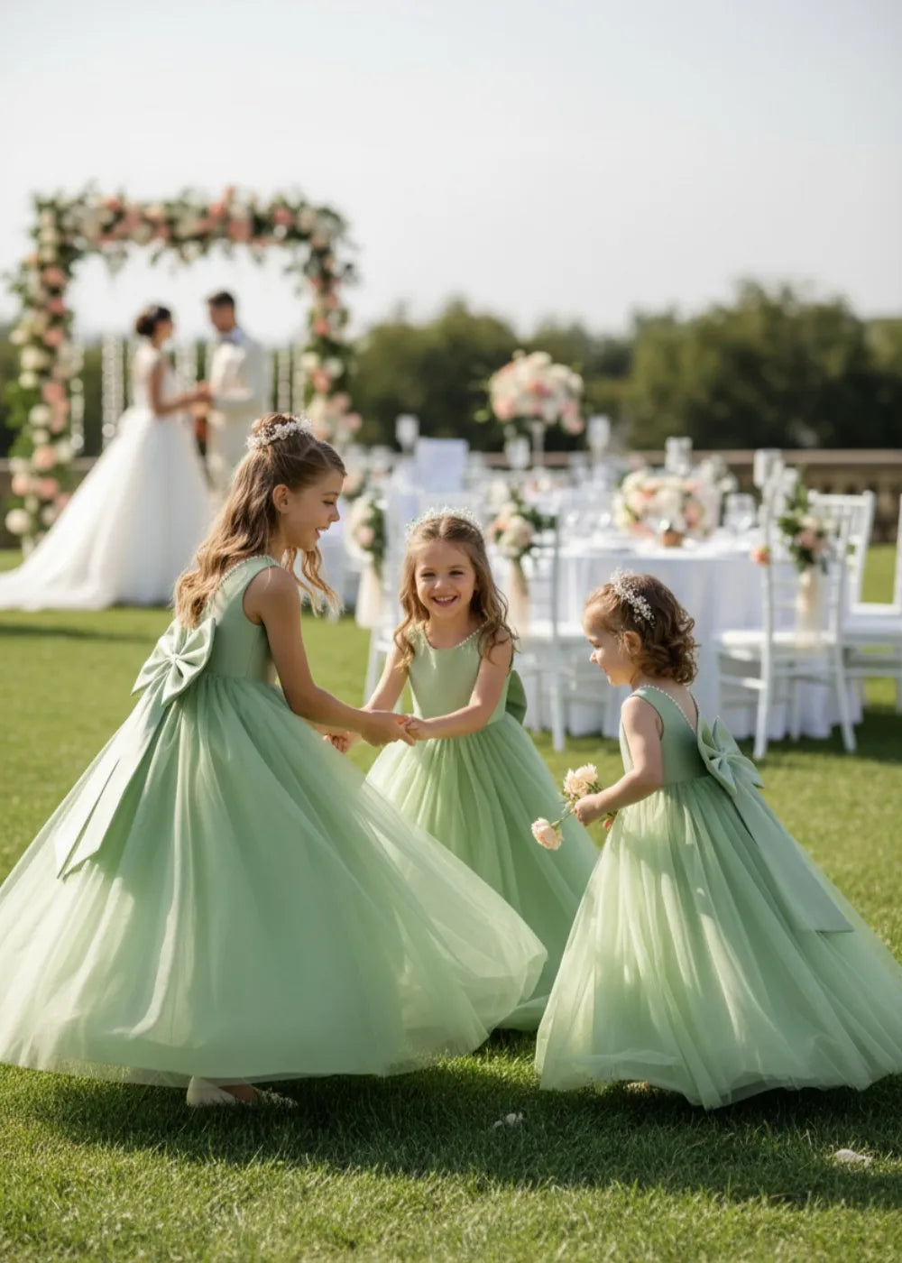 Sage Green Flower Girl Dress