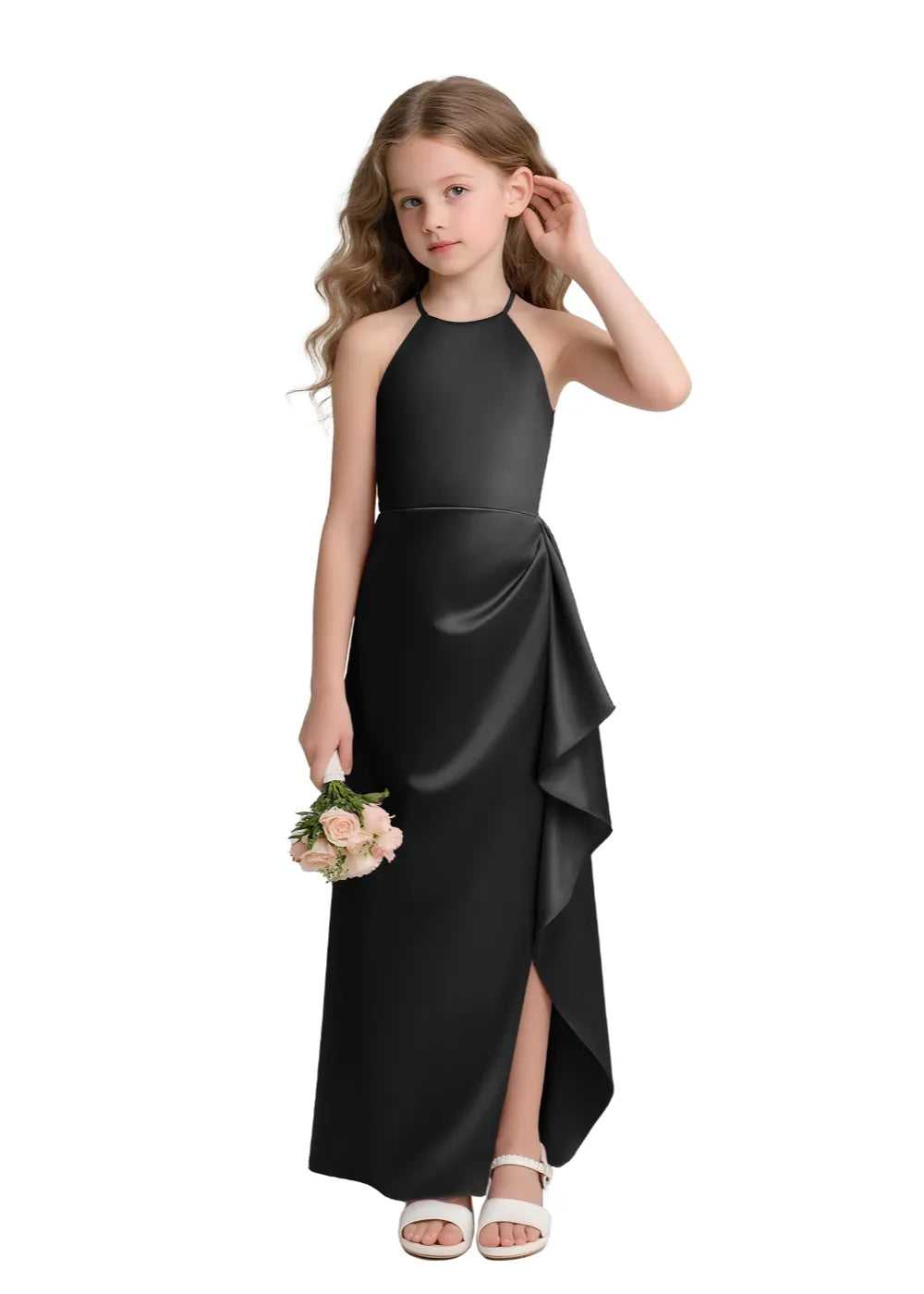 Satin Floor-Length Flower Girl Dress