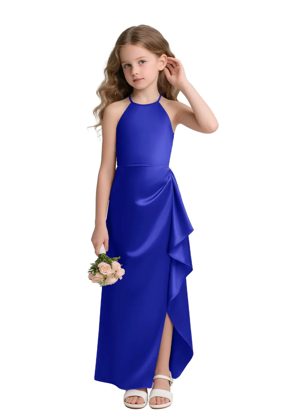 Satin Floor-Length Flower Girl Dress