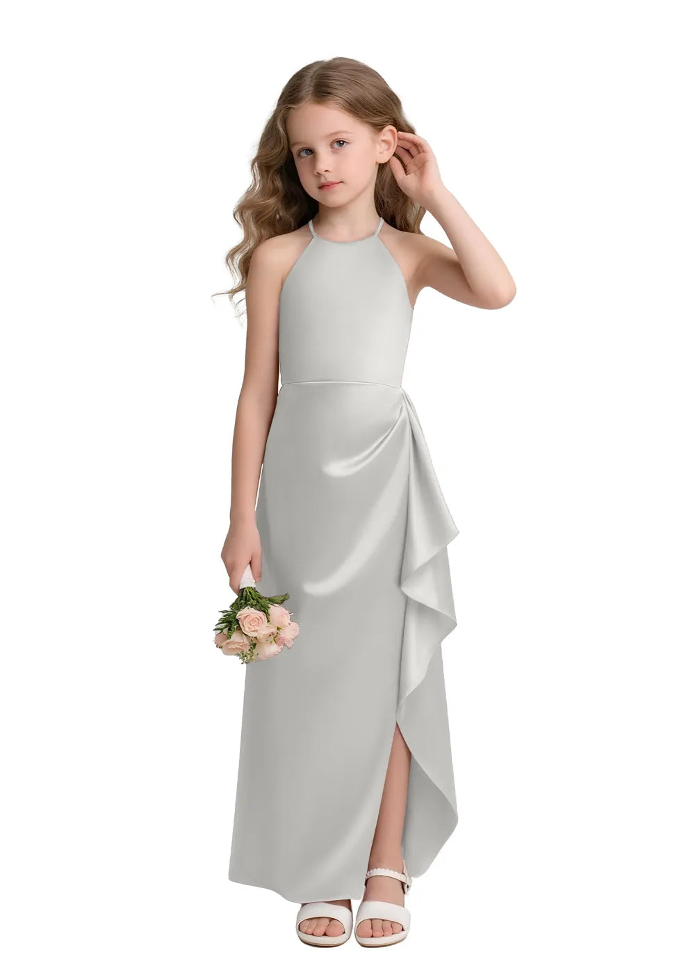 Satin Floor-Length Flower Girl Dress