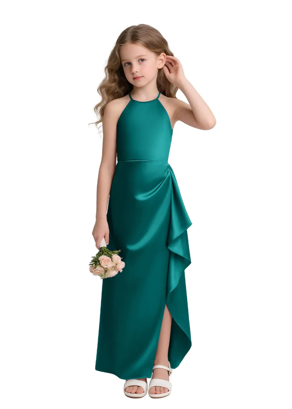 Satin Floor-Length Flower Girl Dress