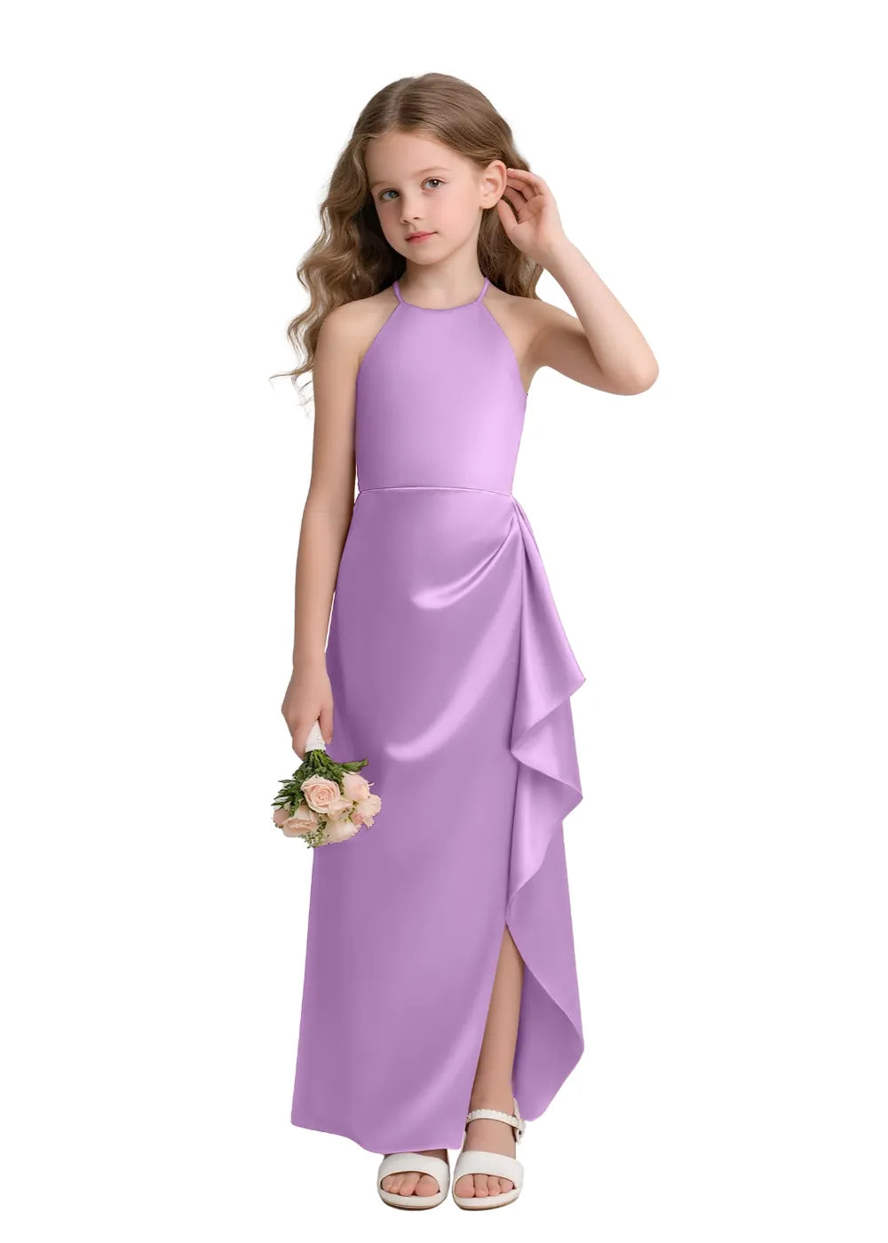 Satin Floor-Length Flower Girl Dress