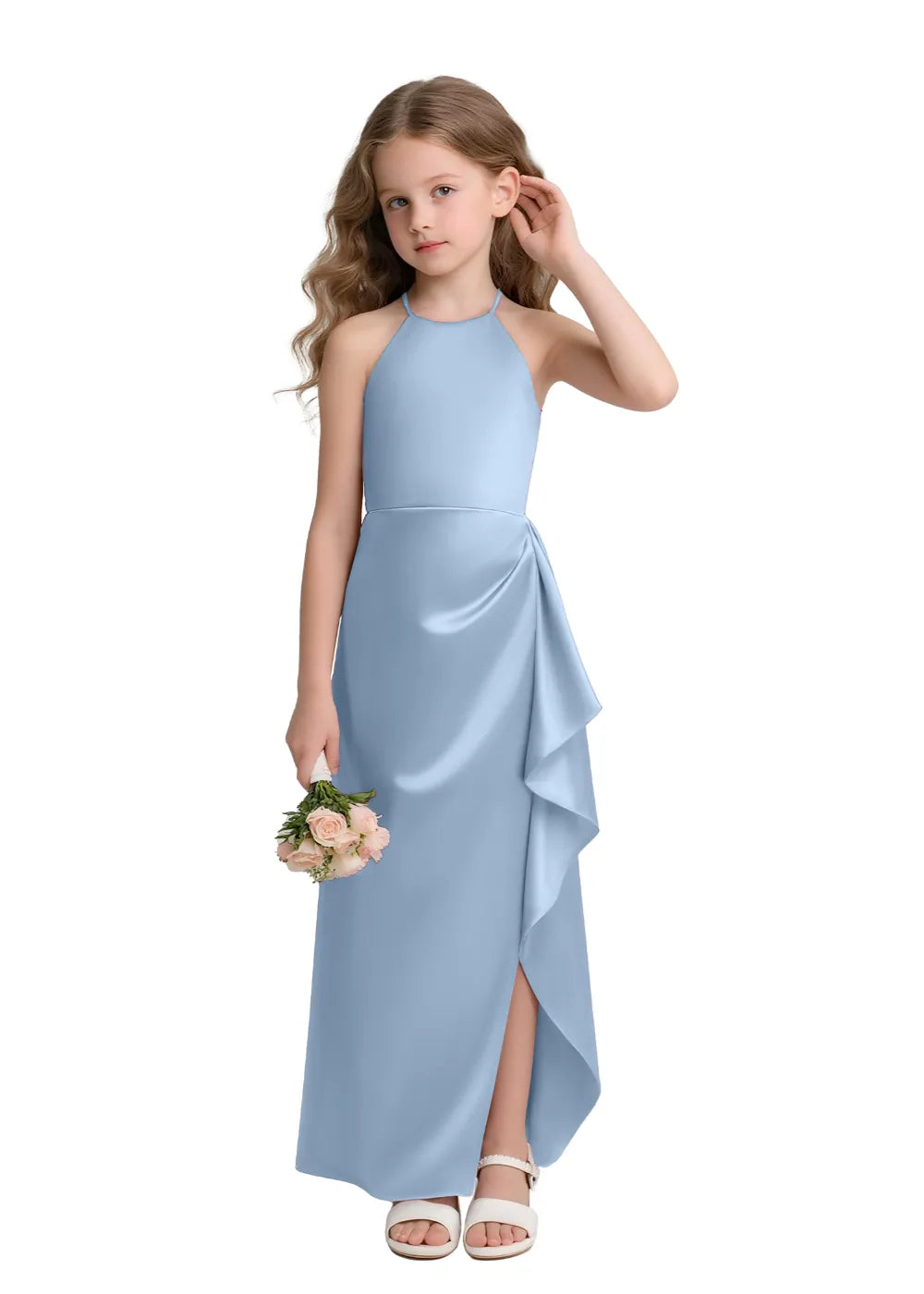 Satin Floor-Length Flower Girl Dress