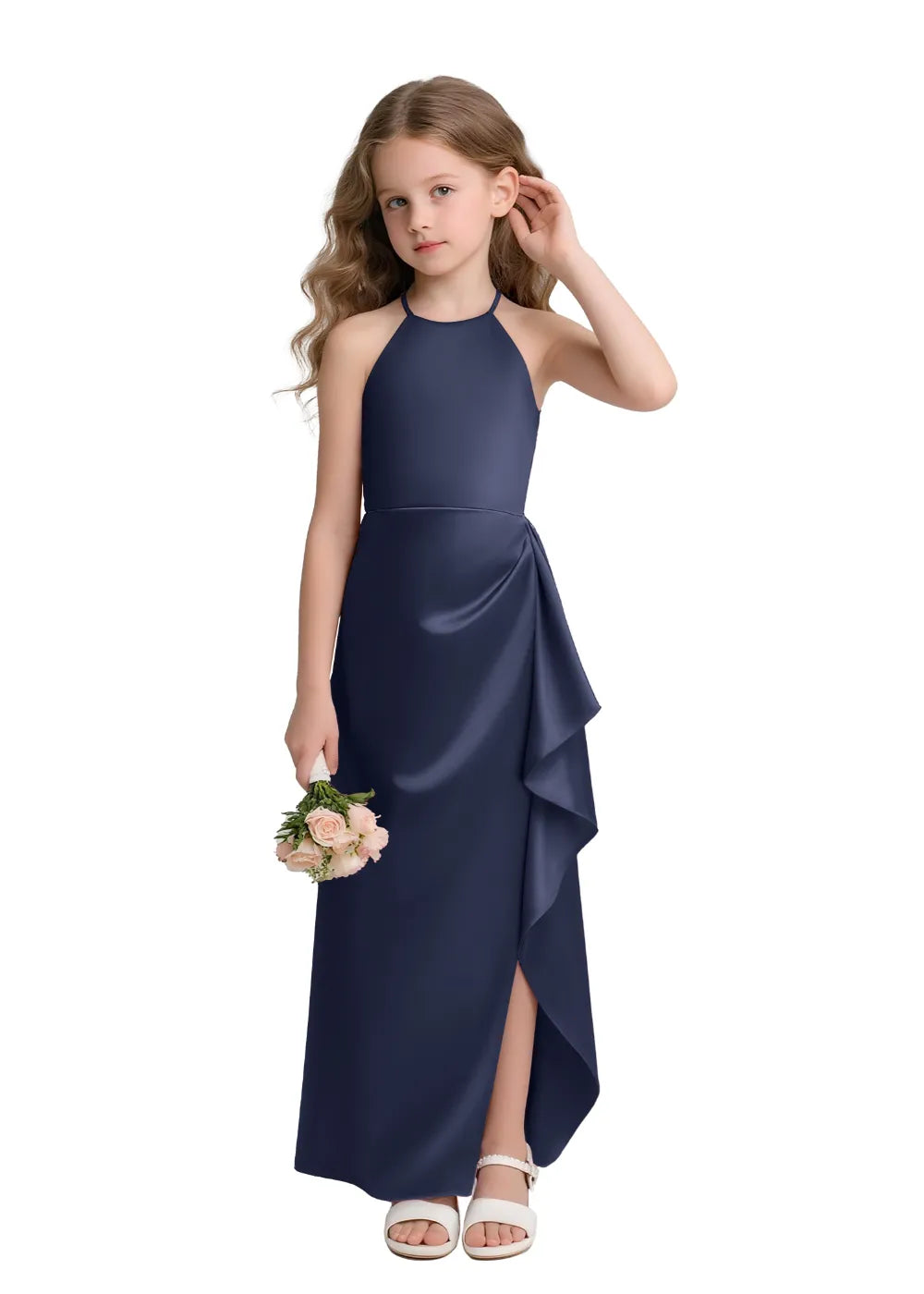 Satin Floor-Length Flower Girl Dress
