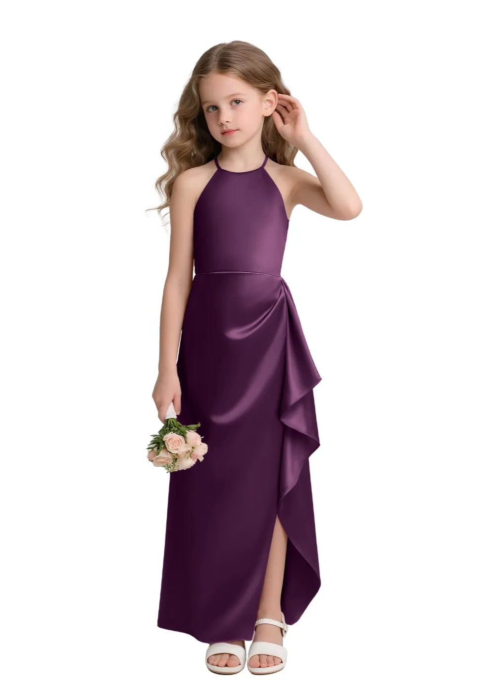 Satin Floor-Length Flower Girl Dress