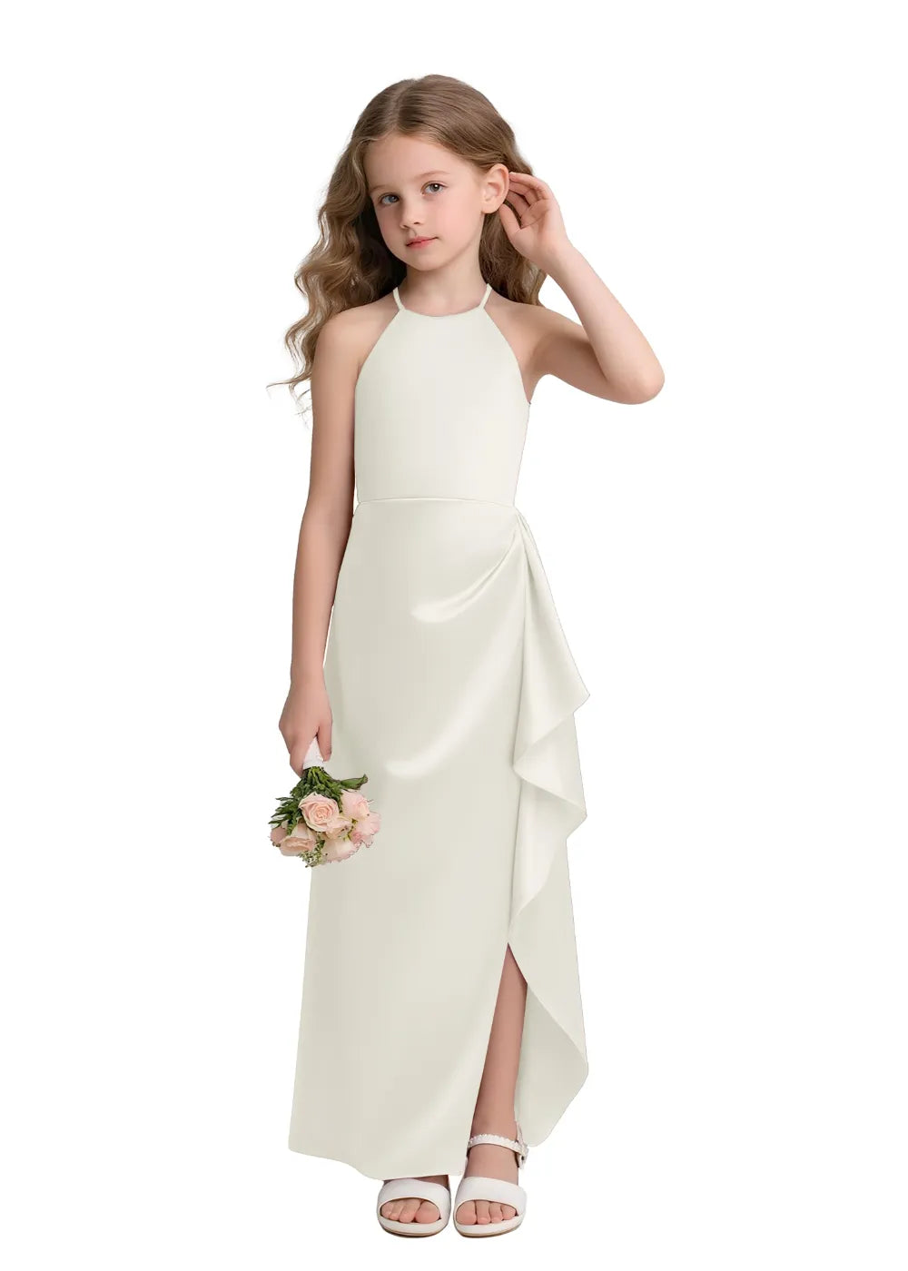 Satin Floor-Length Flower Girl Dress