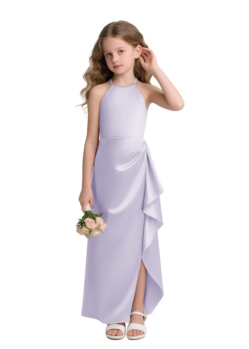 Satin Floor-Length Flower Girl Dress