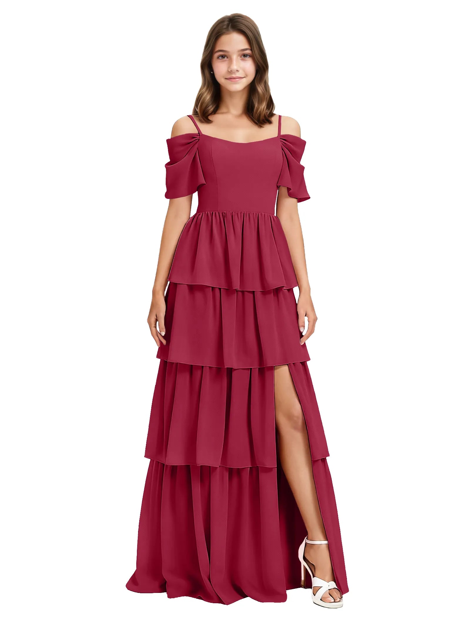 Layered Ruffle Junior Bridesmaid Dress