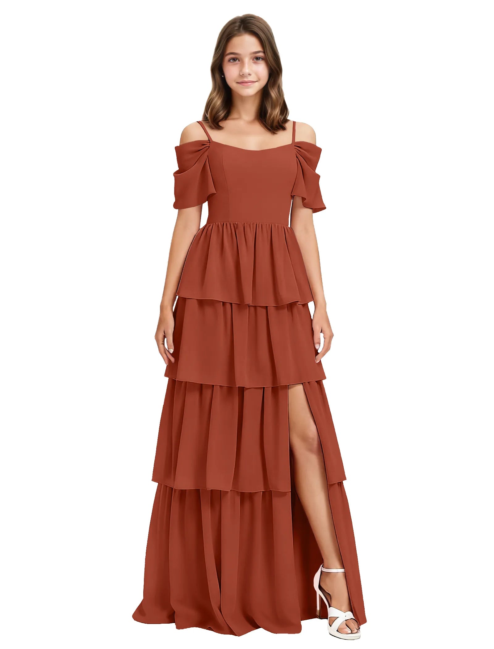 Layered Ruffle Junior Bridesmaid Dress