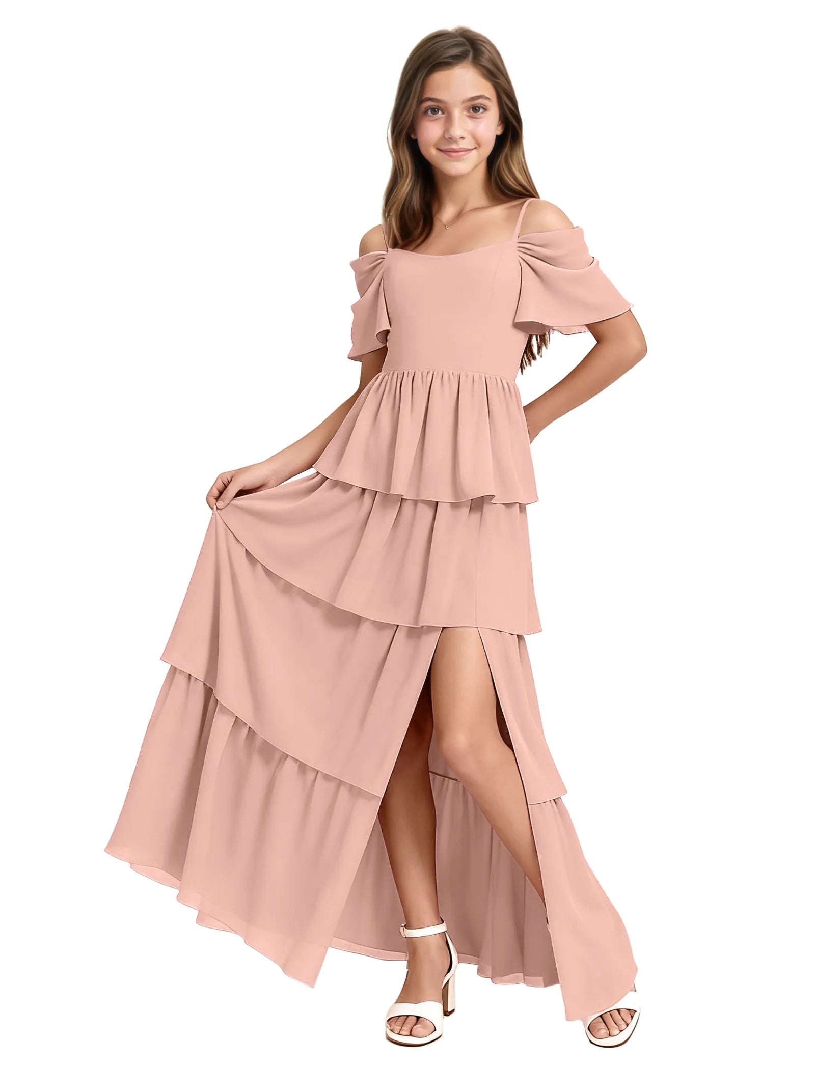 Layered Ruffle Junior Bridesmaid Dress