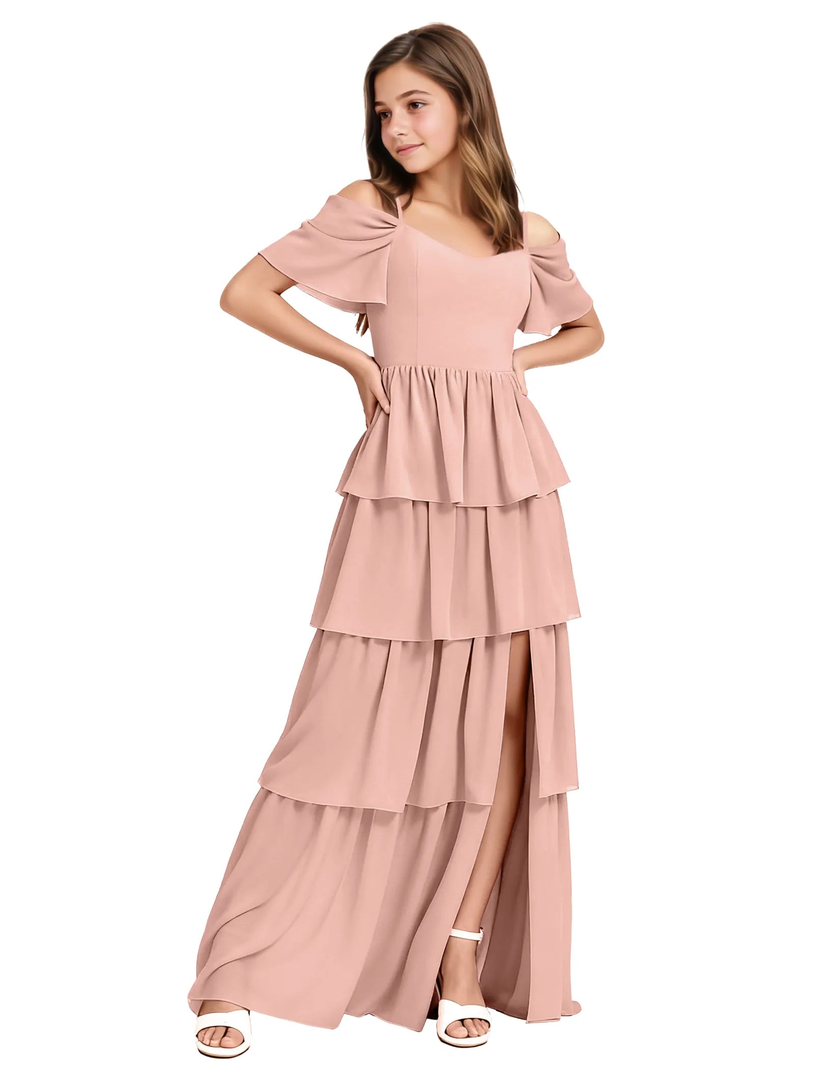 Layered Ruffle Junior Bridesmaid Dress