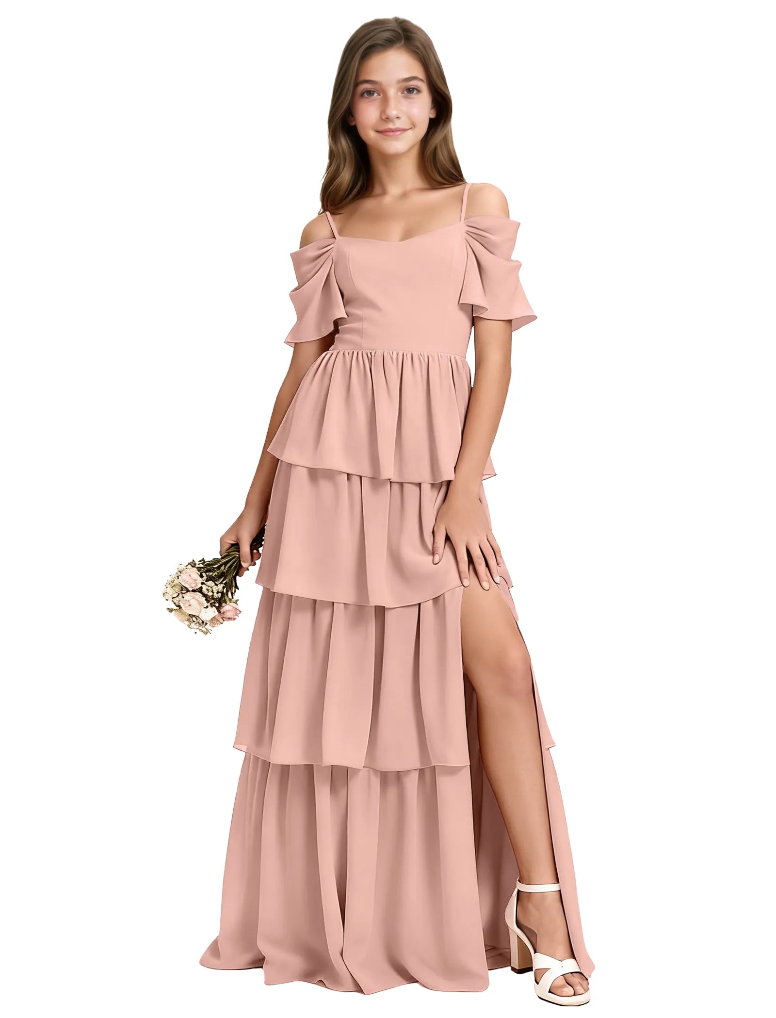 Layered Ruffle Junior Bridesmaid Dress