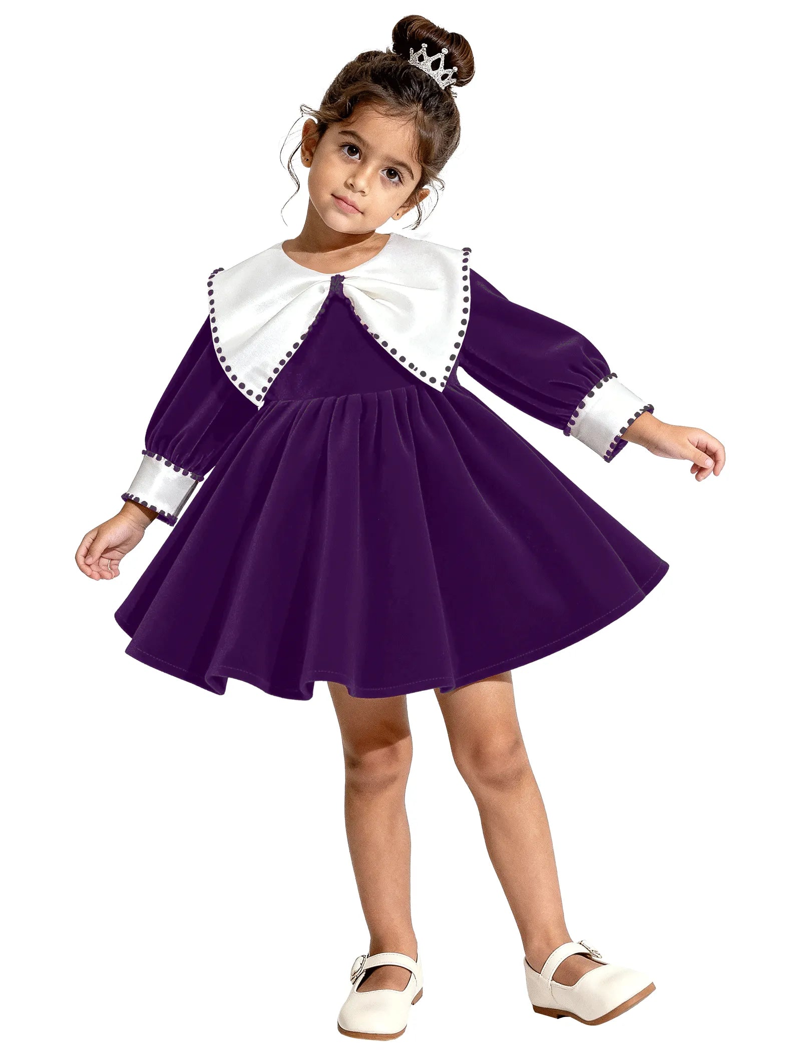 Velvet Princess Bow Dress for Girls